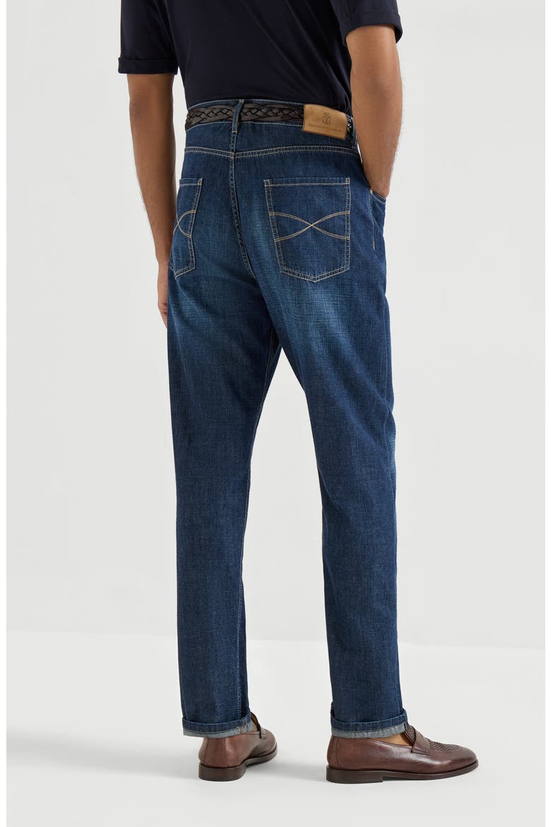 Iconic fit five-pocket trousers, Alternate, color, Dark Denim
