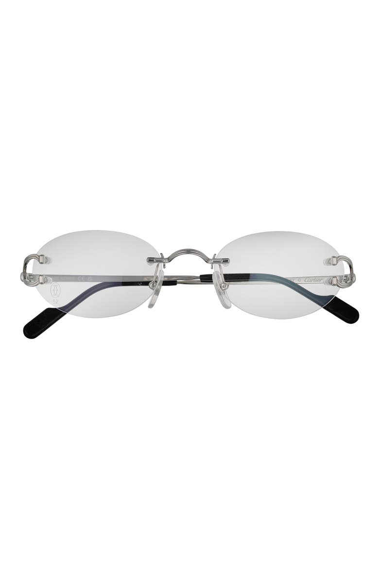 52mm Oval Optical Glasses, Main, color, SILVER