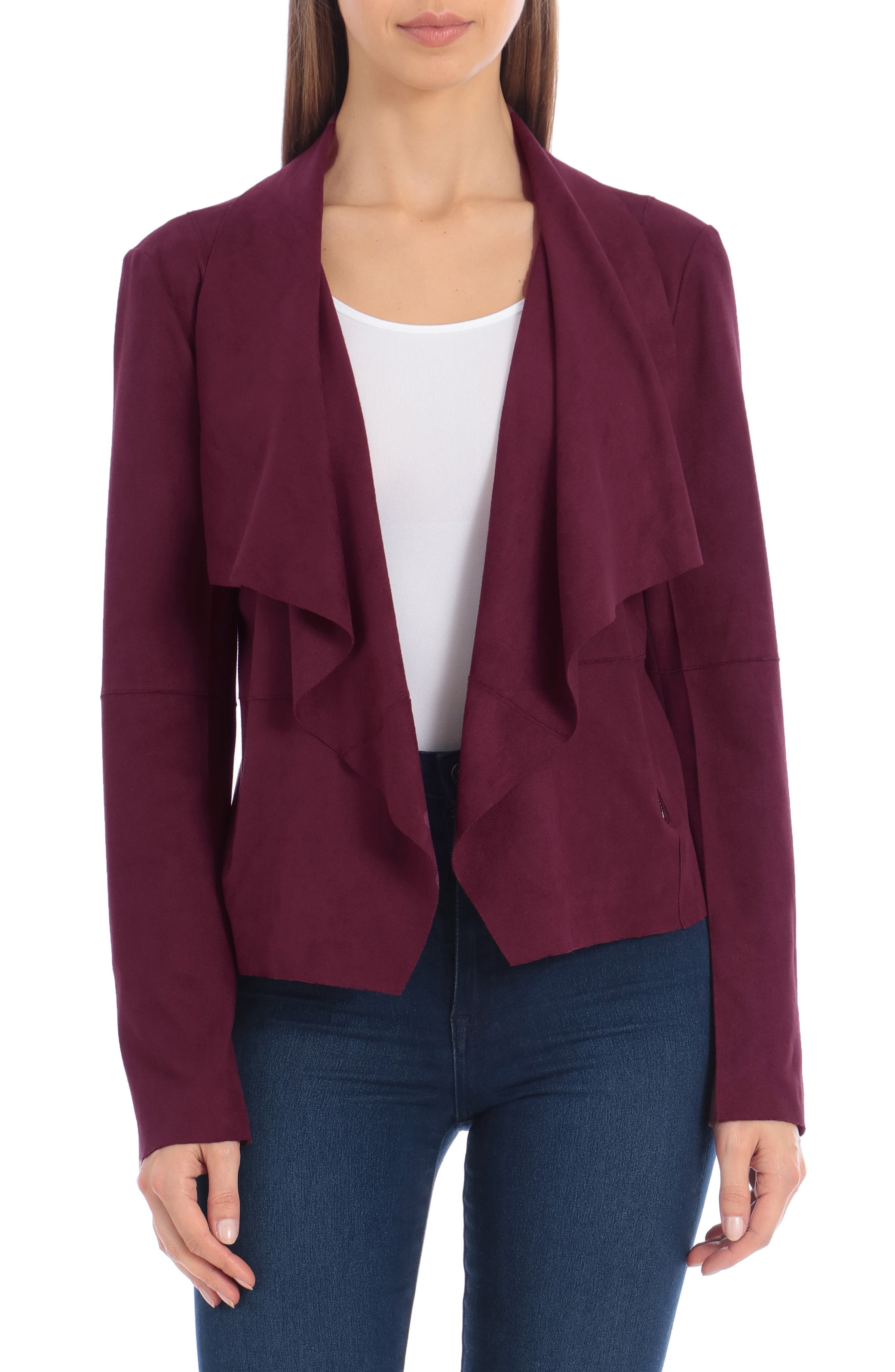 Bagatelle Draped Faux Suede Jacket