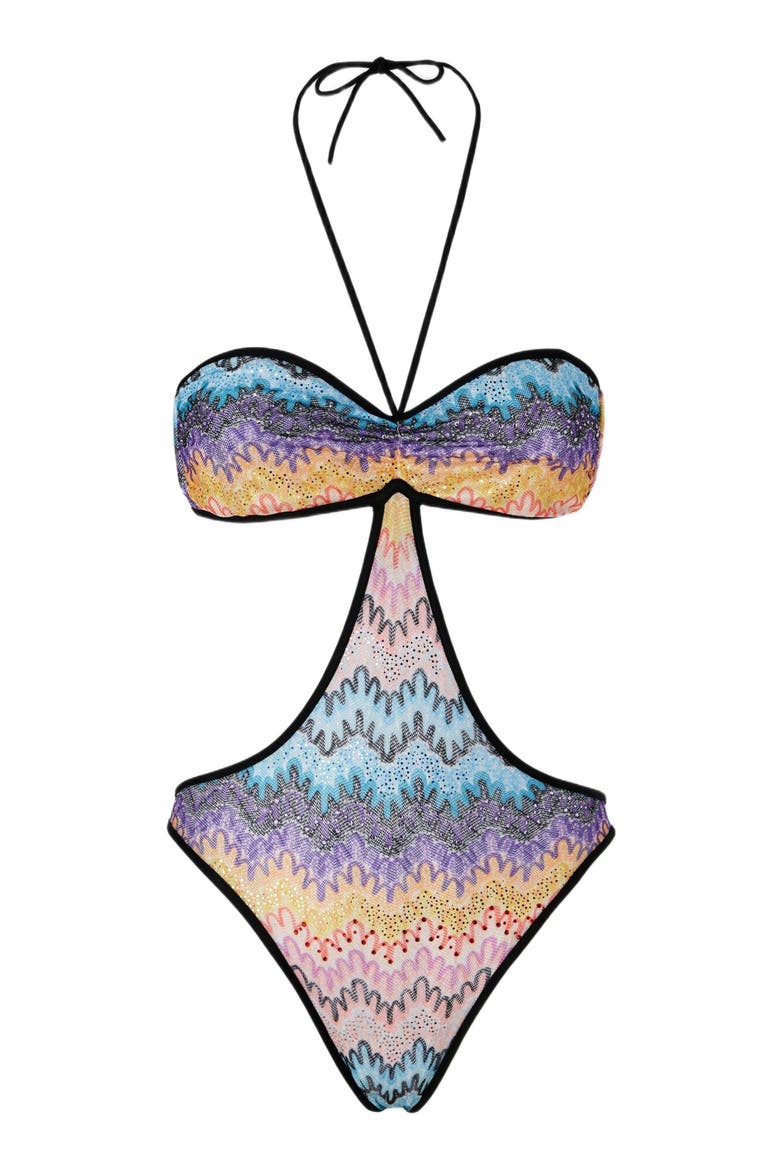 Bandeau Trikini With Double Ties, Alternate, color, Multicoloured