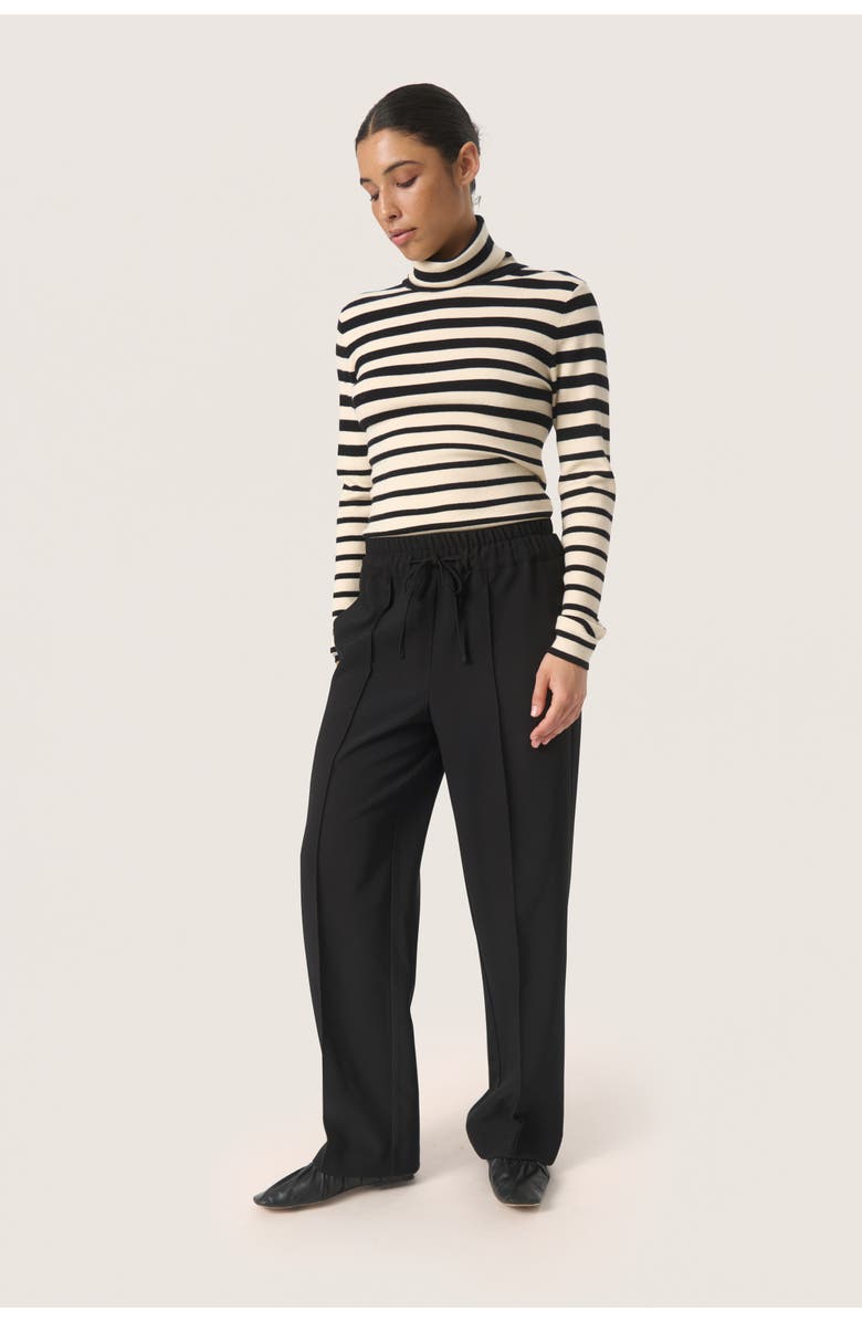 Soaked in Luxury Sleureka Wide Leg Elastic Waist Trousers, Alternate, color, Black