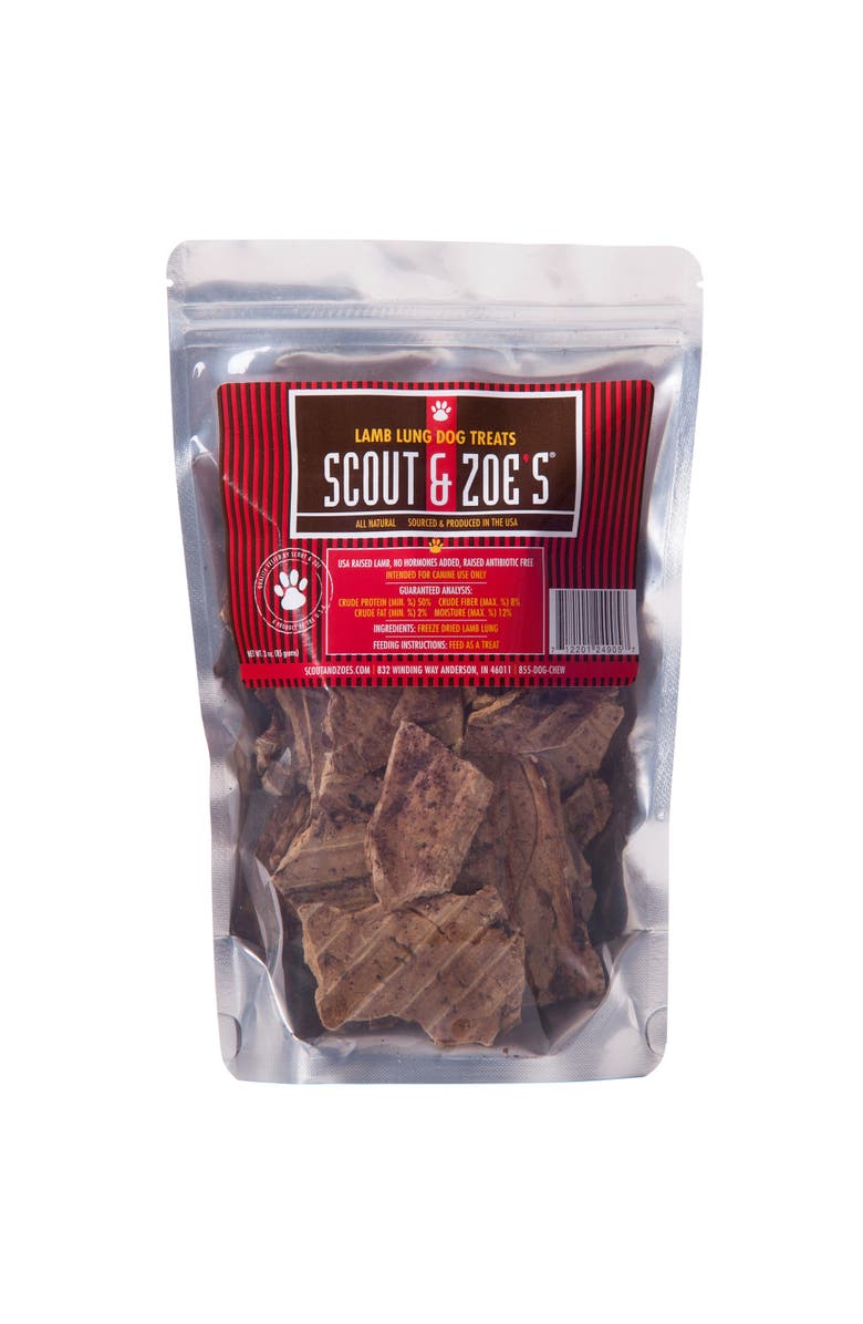 Scout & Zoe's Lamb Lung , 3oz Dog Treats, Freeze Dried, Single Ingredient, Main, color, Multicolored