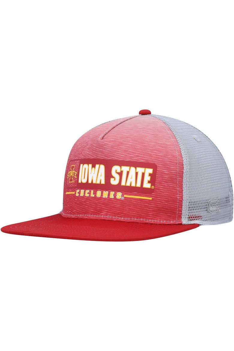 Men's Colosseum  Cardinal/Gray Iowa State Cyclones Snapback Hat, Main, color, Cardinal