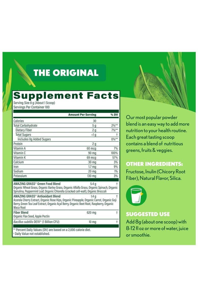 Greens Blend Superfood Powder Original 1.76 lb, Alternate, color, None