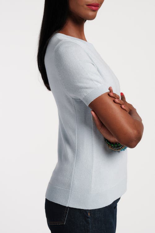 Frances Valentine Jo Knit T Wool/cotton/cashmere Blend In Blue