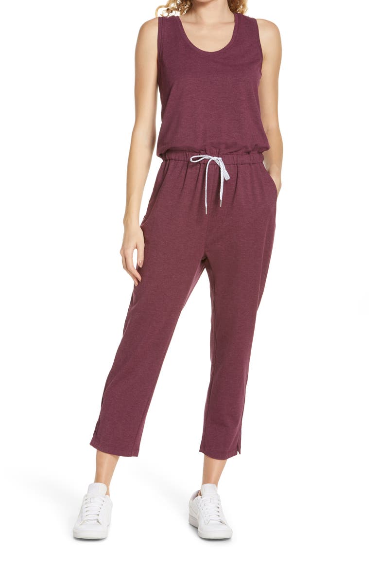Gwen Sleeveless Knit Romper, Main, color, PURPLE CLARET HEATHER