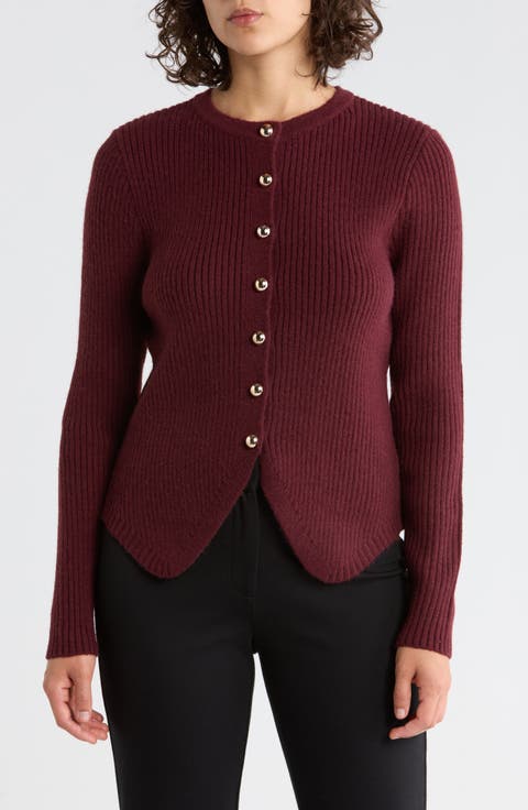 Cutaway Rib Cardigan