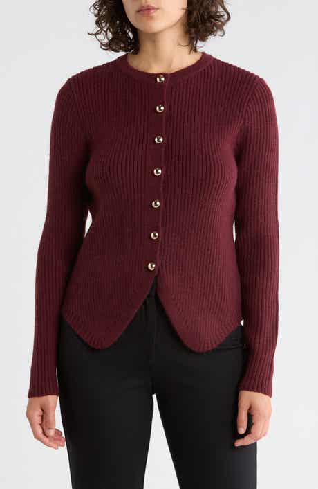 Elodie Cutaway Rib Cardigan