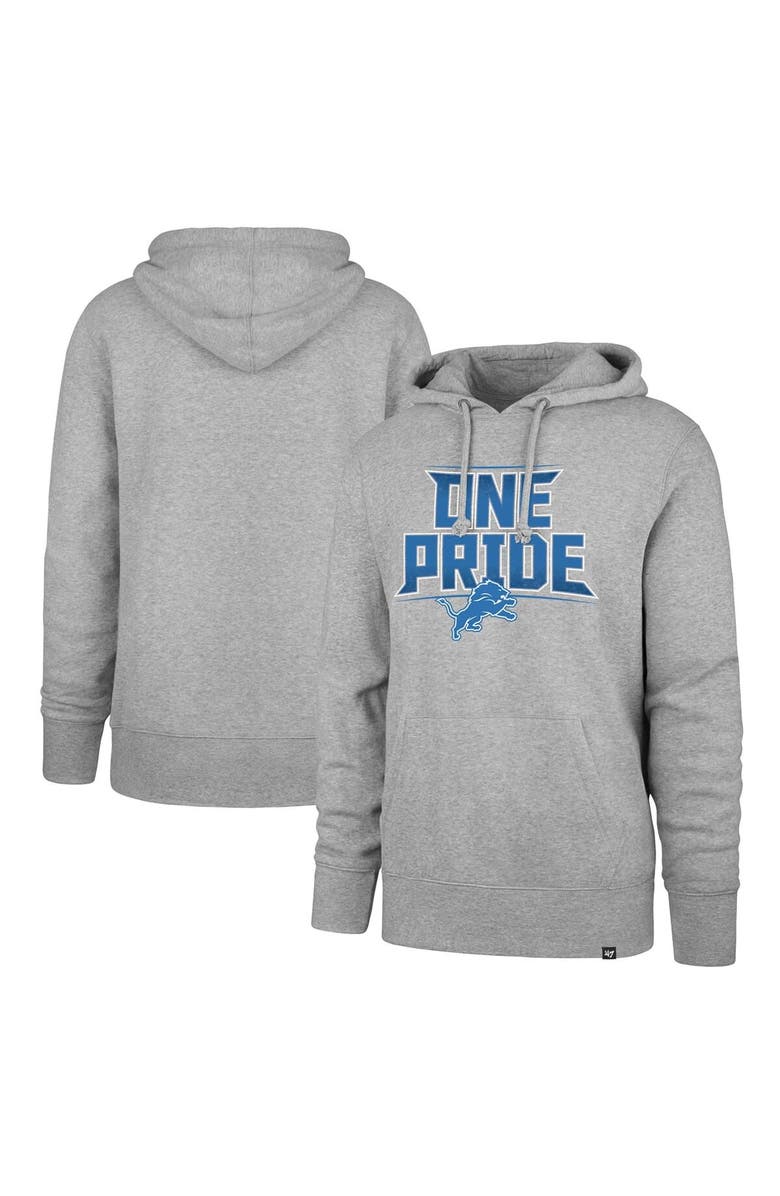 '47 Men's '47 Gray Detroit Lions Regional Headline Pullover Hoodie, Alternate, color, Gray