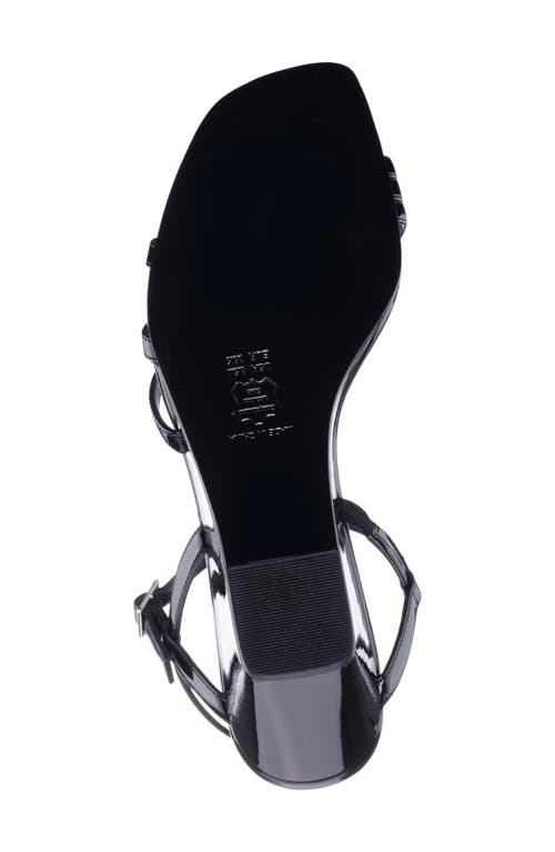 Nina Santana Ankle Strap Wedge Sandal In Black