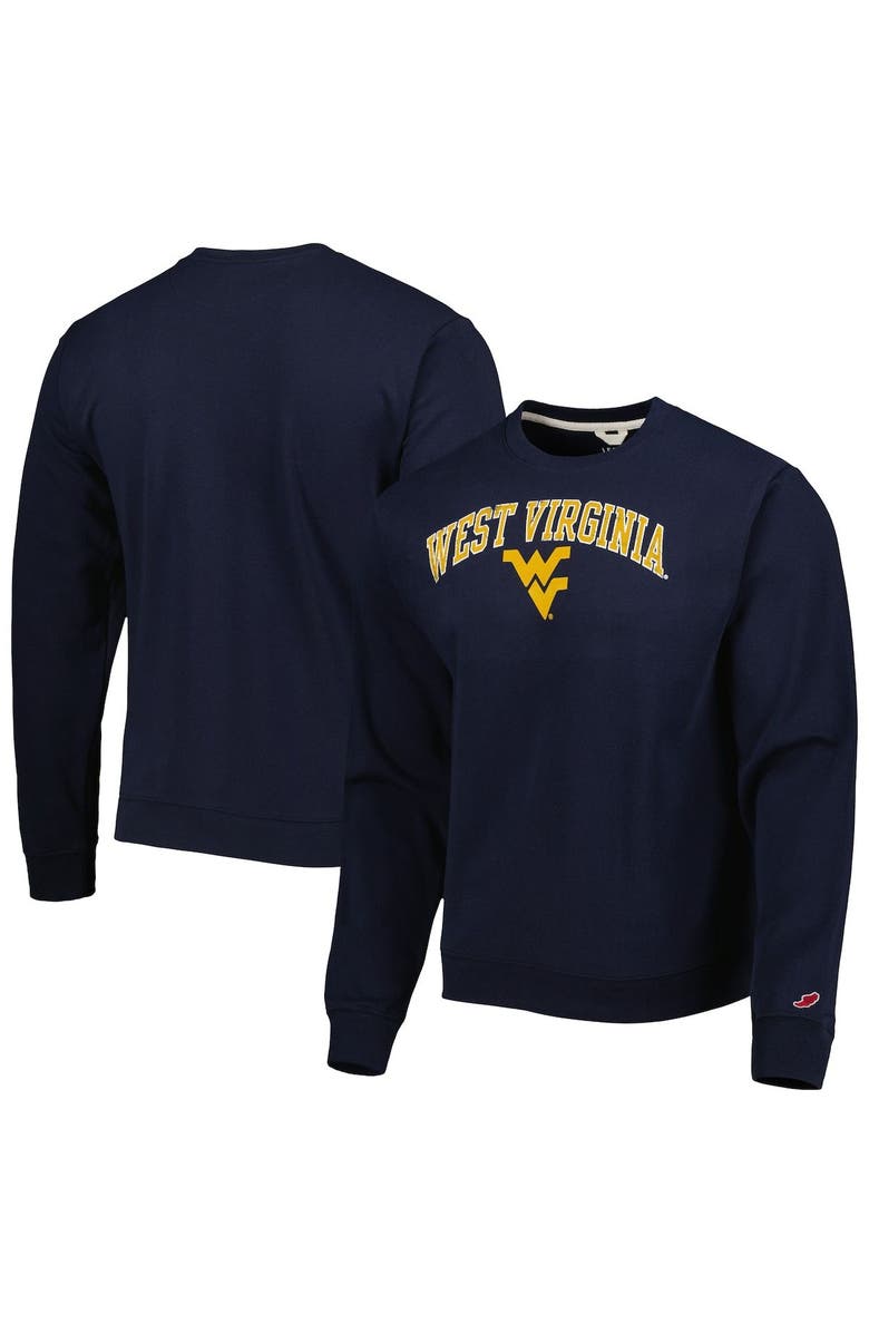 LEAGUE COLLEGIATE WEAR Men's League Collegiate Wear Navy West Virginia Mountaineers 1965 Arch Essential Lightweight Pullover Sweatshirt, Main, color, Navy