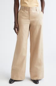 Lafayette 148 New York Charles Cotton & Linen Wide Leg Pants
