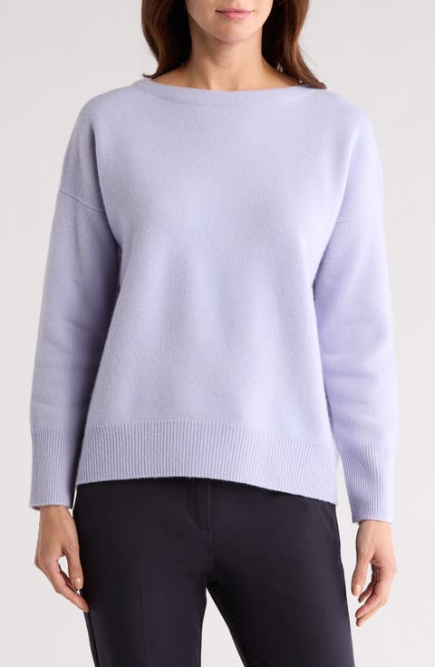 Boat Neck Wool & Cashmere Pullover Sweater