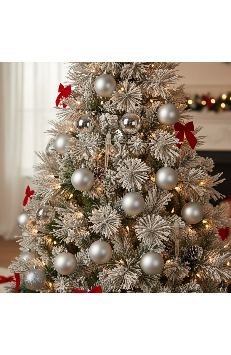 Northlight Shatterproof Matte Christmas Ball Ornaments - 4" (100mm) - Pewter Gray - 12ct, Alternate, color, 