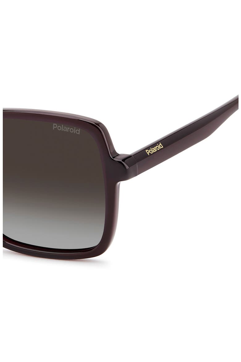 56mm Polarized Square Sunglasses, Alternate, color, VIOLET/ BROWN SF PZ