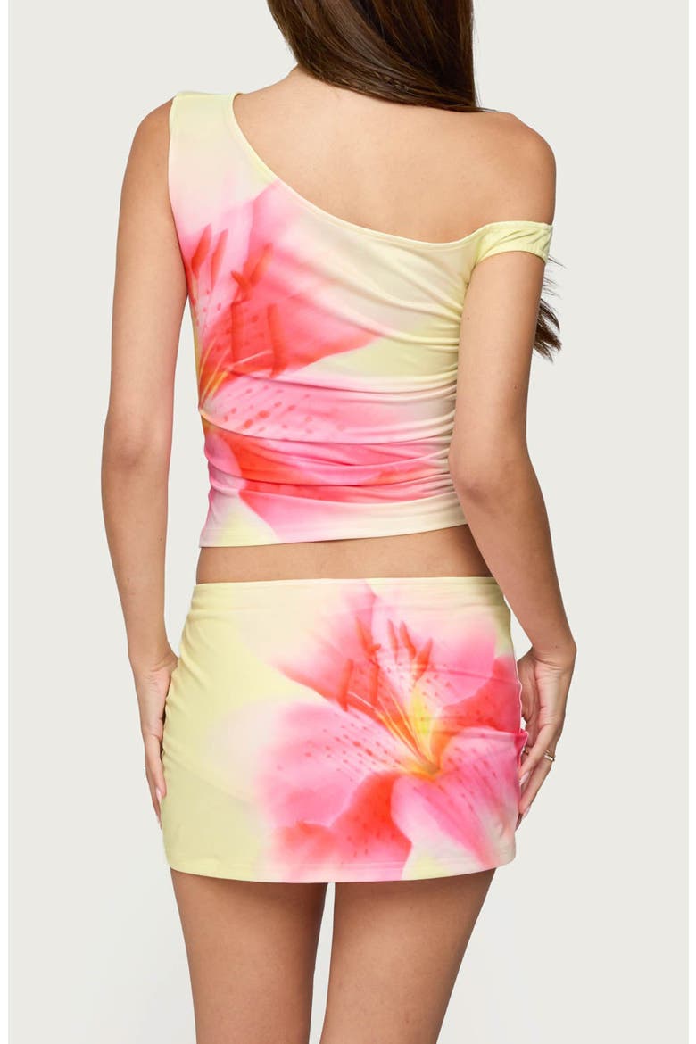 Tiger Flower One-Shoulder Top, Alternate, color, YELLOW