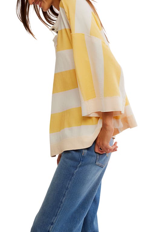 Free People Wonderful Stripe Oversize Henley In Multi
