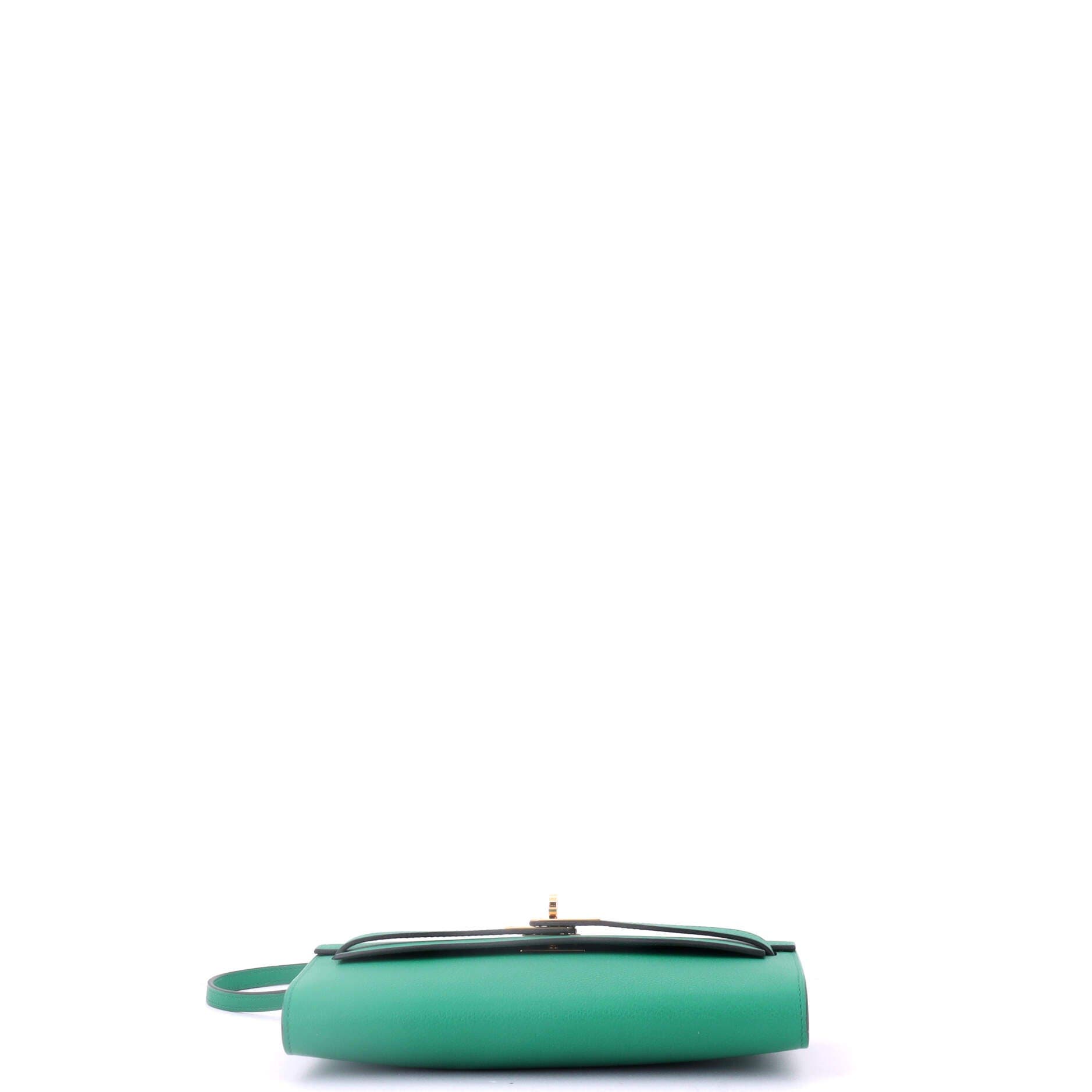 Pre-Owned Hermes Kelly To Go Wallet Evercolor, Alternate, color, Vert Jade