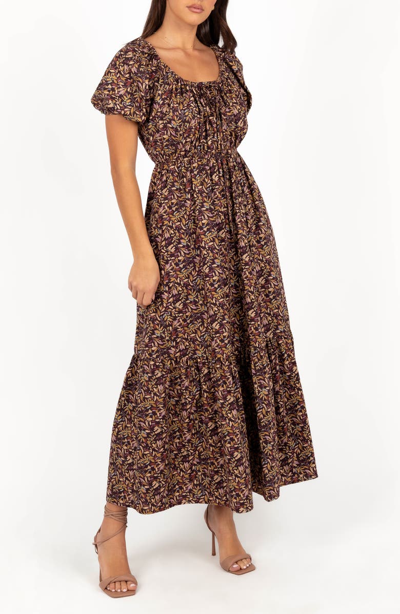 Petal & Pup Juliana Floral Cotton Maxi Dress, Alternate, color, Plum Floral