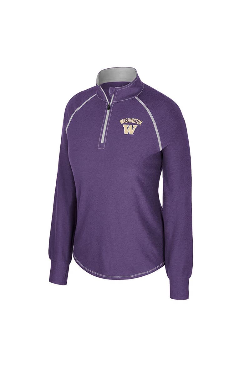 Women's Colosseum Purple Washington Huskies Bikram Raglan Quarter-Zip Top, Alternate, color, Purple