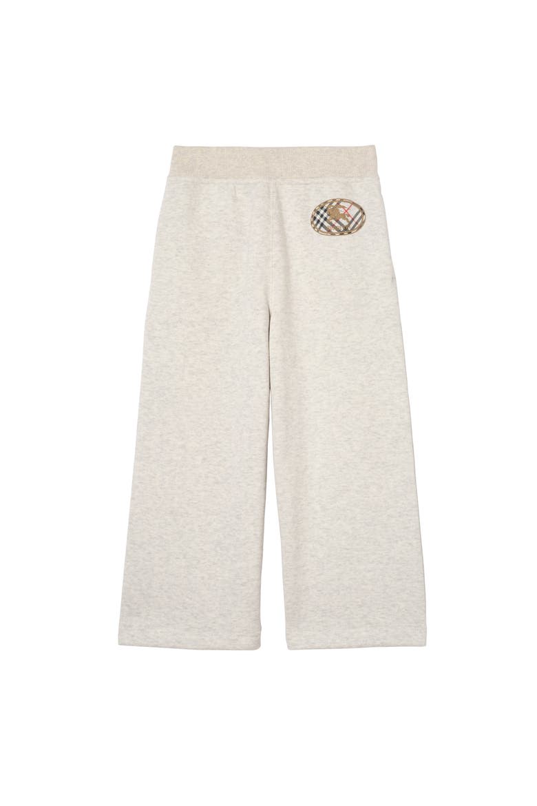 Check Knight Stamp Cotton Jogging Pants, Main, color, White melange