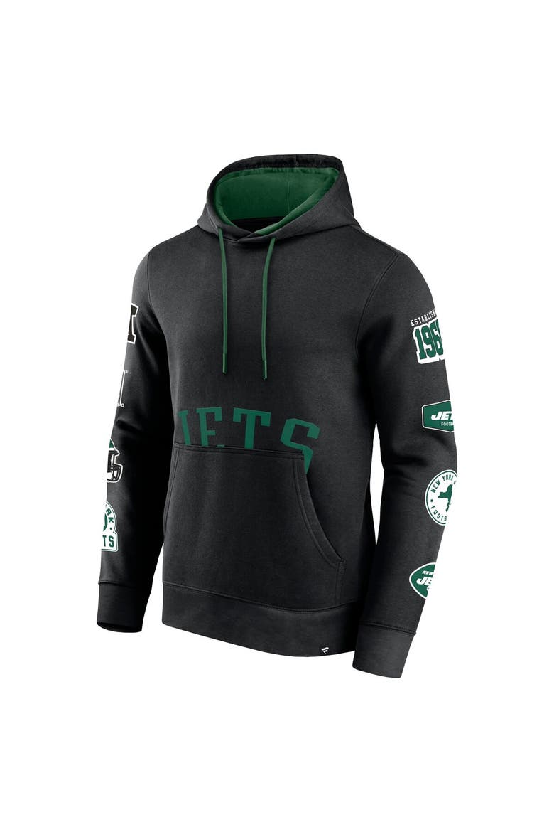 Men's Fanatics Branded Black New York Jets Wild Winner Pullover Hoodie, Alternate, color, Black