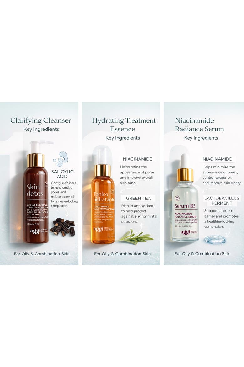 The Clear Balance Ritual Set. 3-step Routine For Oily & Combination Skin, Alternate, color, No Color