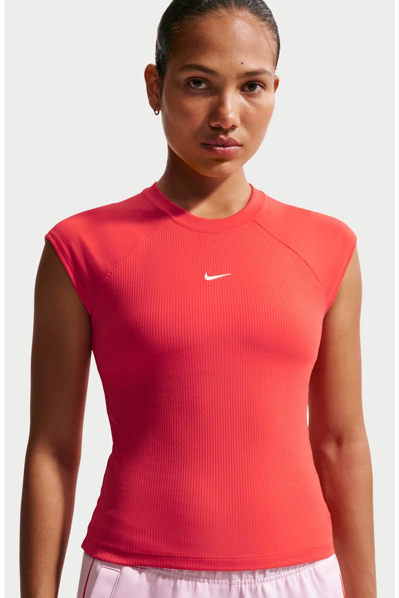 Chill Crop Rib T-Shirt, Alternate, color, LIGHT CRIMSON/ SAIL