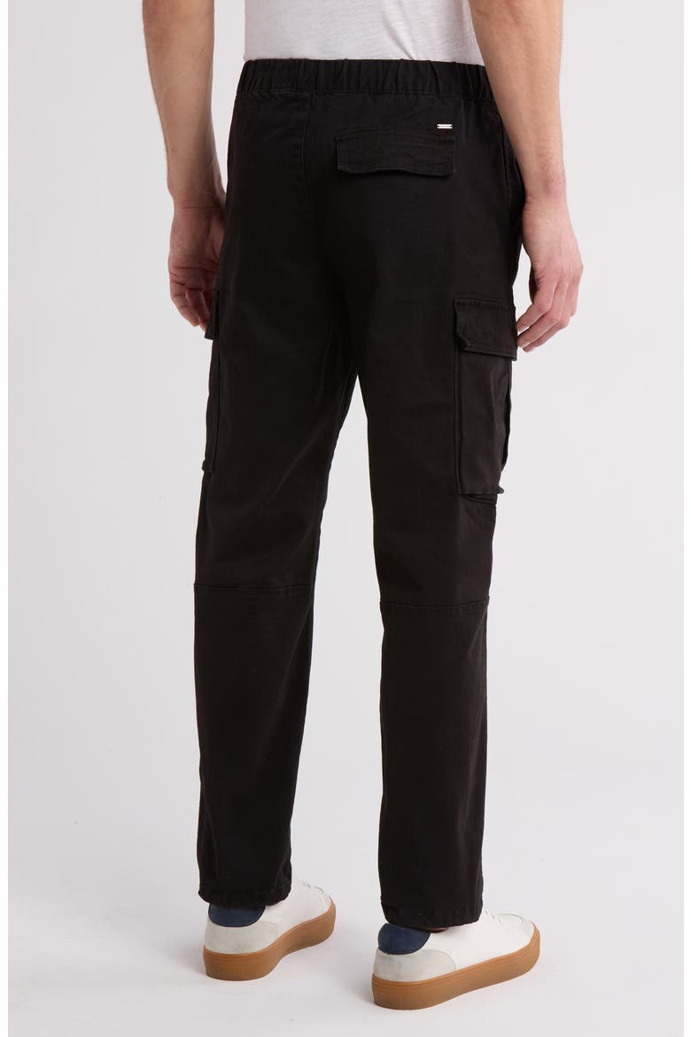 Stretch Cotton Twill Cargo Pants, Alternate, color, BLACK