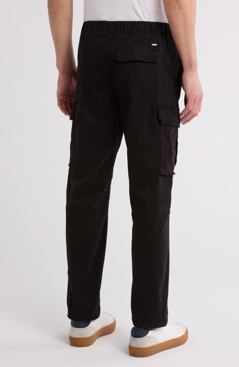DENIM AND FLOWER Stretch Cotton Twill Cargo Pants, Alternate, color, Black
