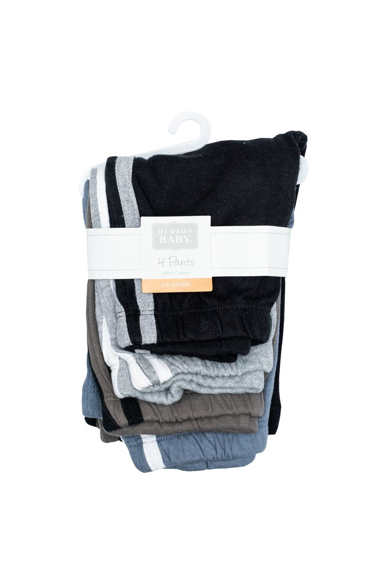 Hudson Baby Four-Piece Collection of Bottoms, Alternate, color, Heather Gray Black