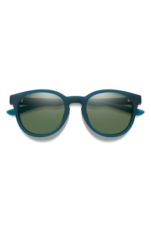 Smith Easbank Core 52mm Polarized Round Sunglasses In Pacific Crystal/gray Green