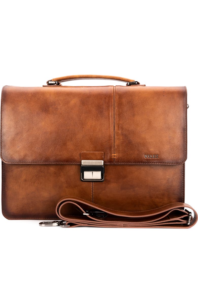 Velez Aperto Leather Laptop Bag for Men, Main, color, Brown