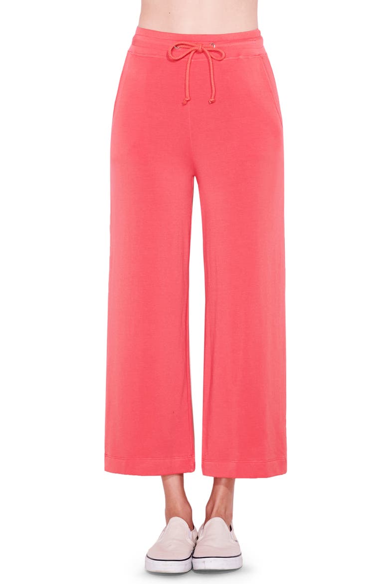 Wide Leg Crop Sweatpants, Main, color, HIBISCUS
