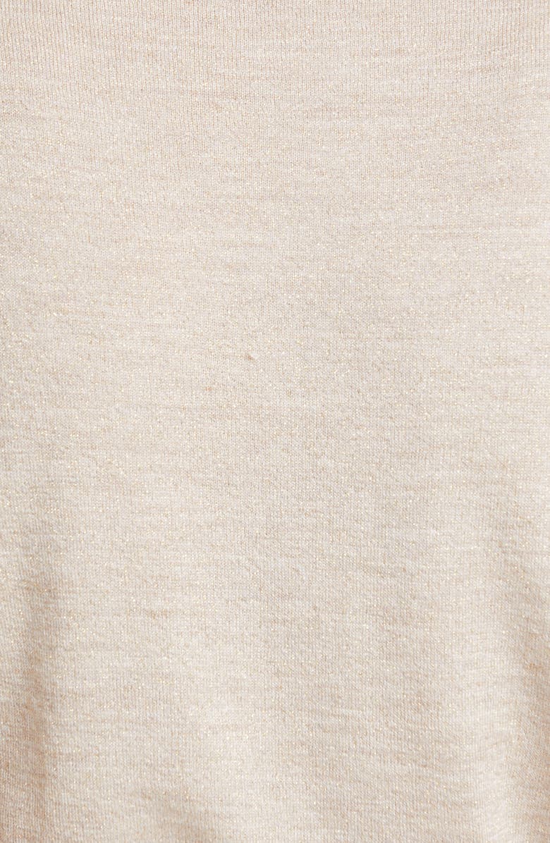 Brunello Cucinelli Metallic Cashmere Blend Tee Sweater, Alternate, color,