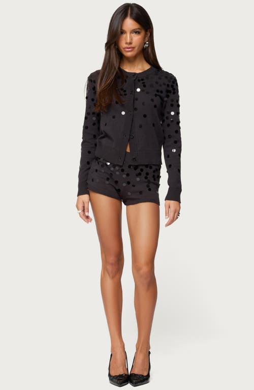 Edikted Cierra Paillette Cardigan In Black