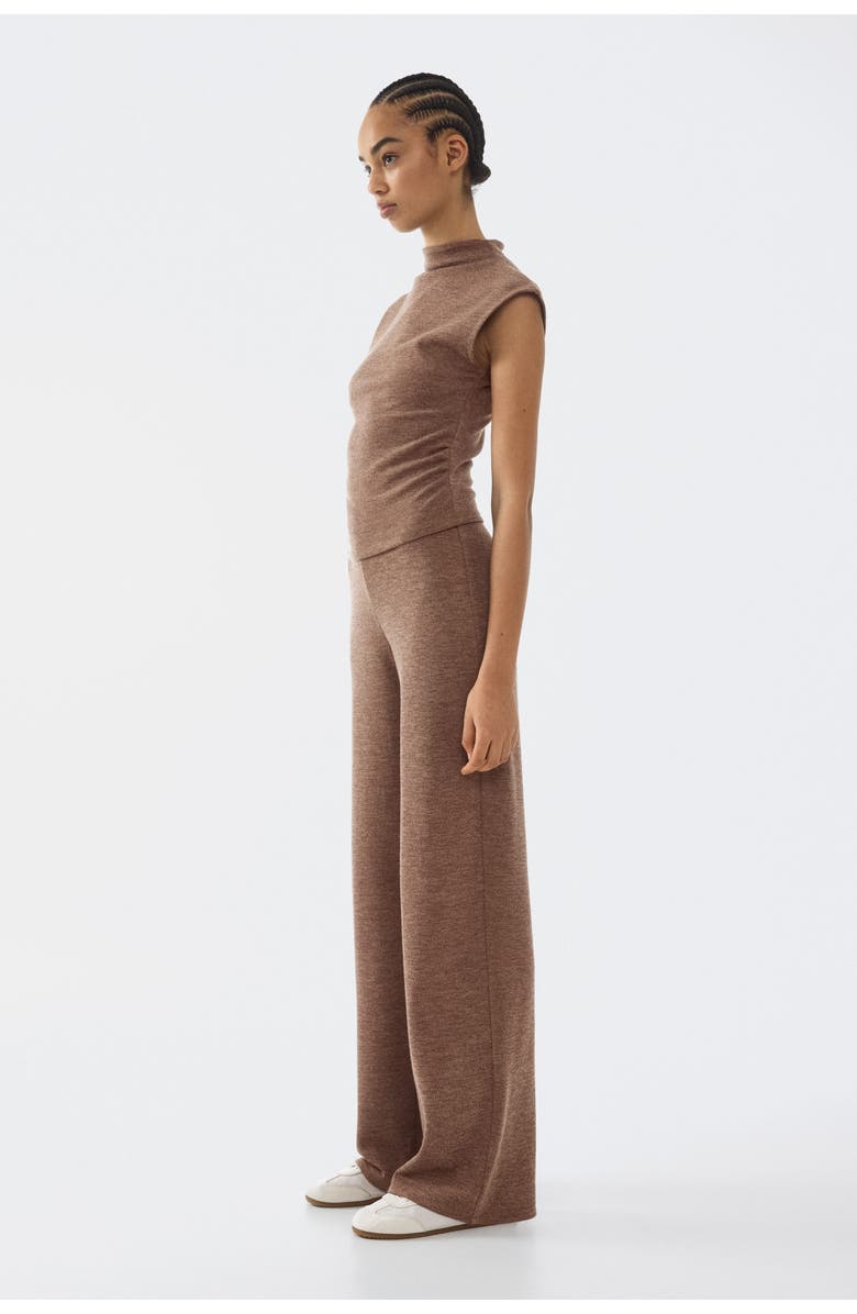 H&M Straight-leg Jersey Trousers, Alternate, color, Brown Melange