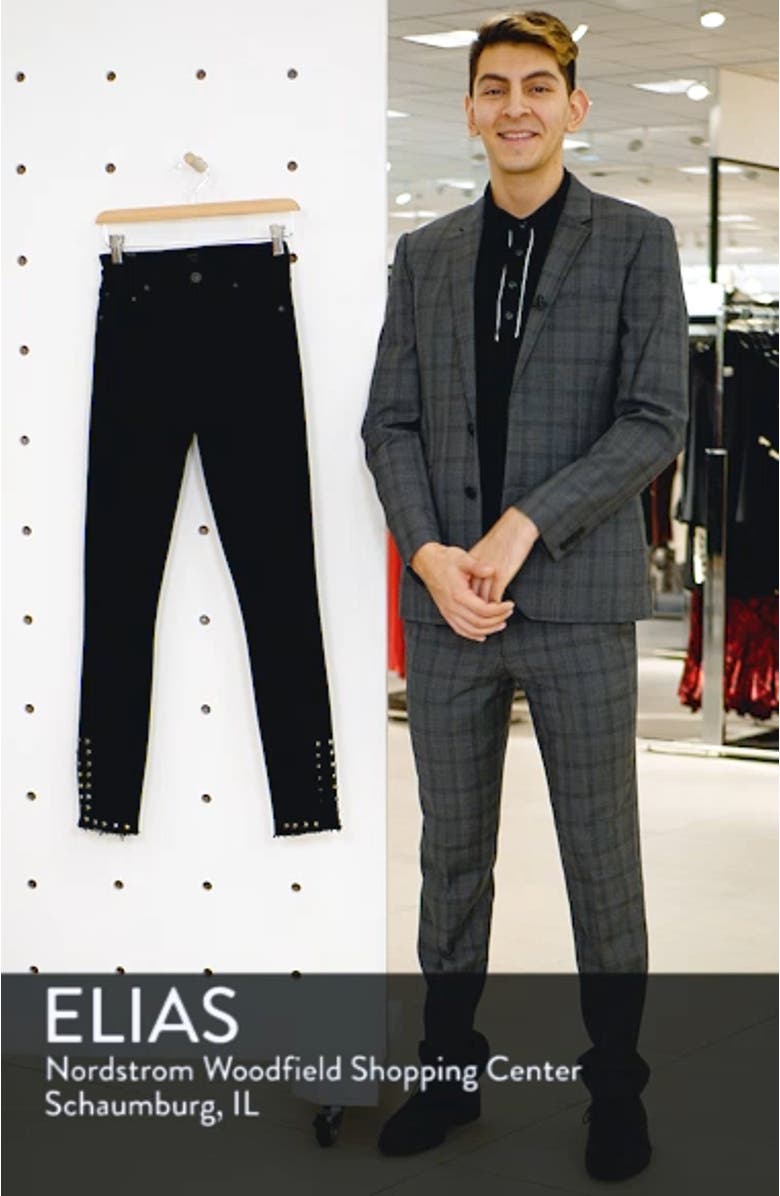 Rocket High Waist Stud Split Hem Skinny Jeans, sales video thumbnail