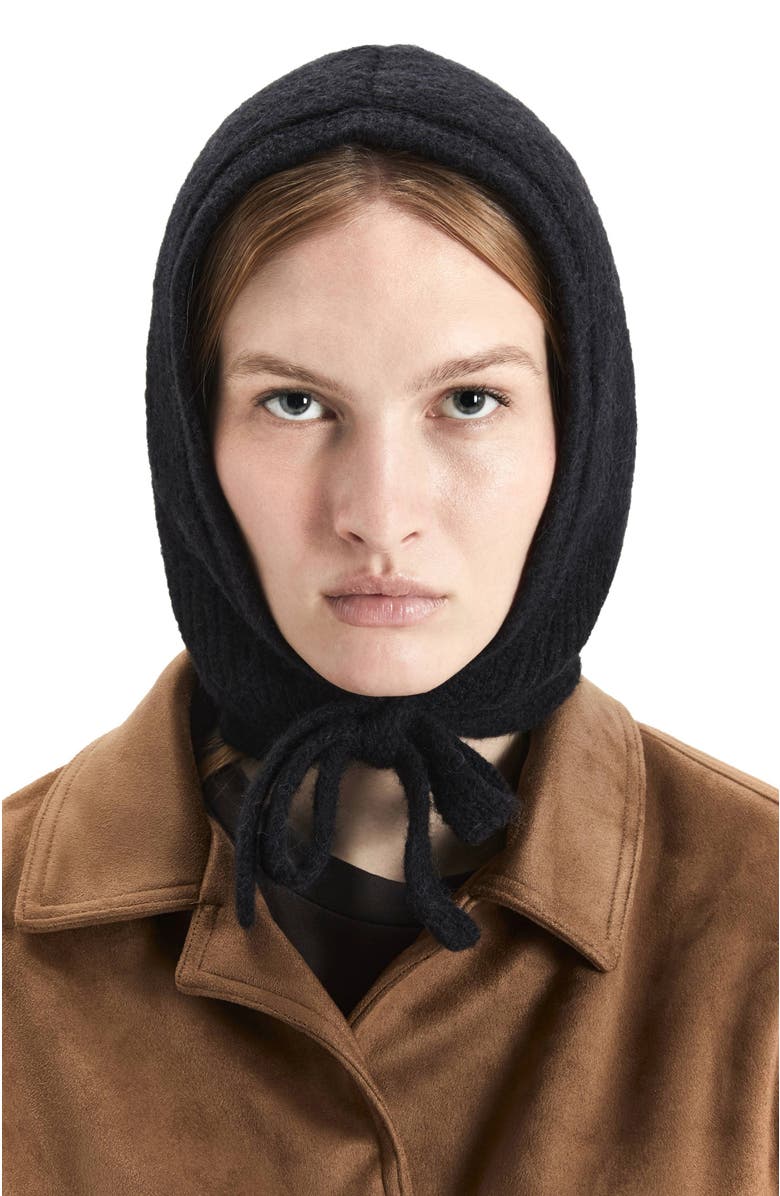 HYER GOODS Upcycled Alpaca Wool Tie Balabonnet, Alternate, color, Black