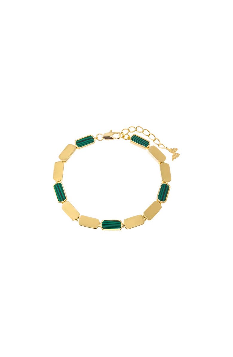 BY ADINA EDEN Multi Malachite Stone Bar Tennis Bracelet, Main, color, 