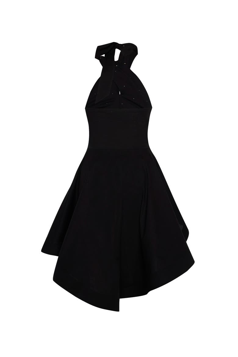 Echo Hi-Low Pearly Halter Shirting Top, Alternate, color, Black/Gunmetal