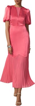 MINT VELVET Satin Pleated Maxi Dress