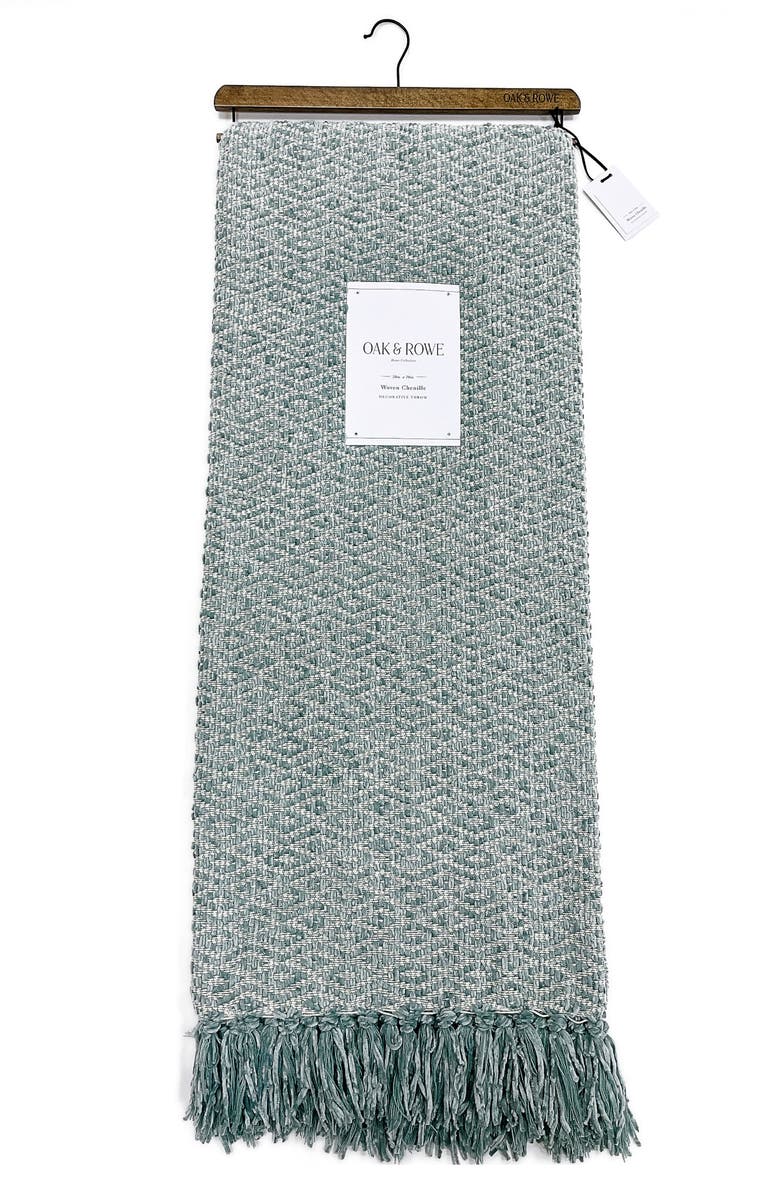 ARTISAN 34 Textured Woven Diamond Throw Blanket, Main, color, Sage