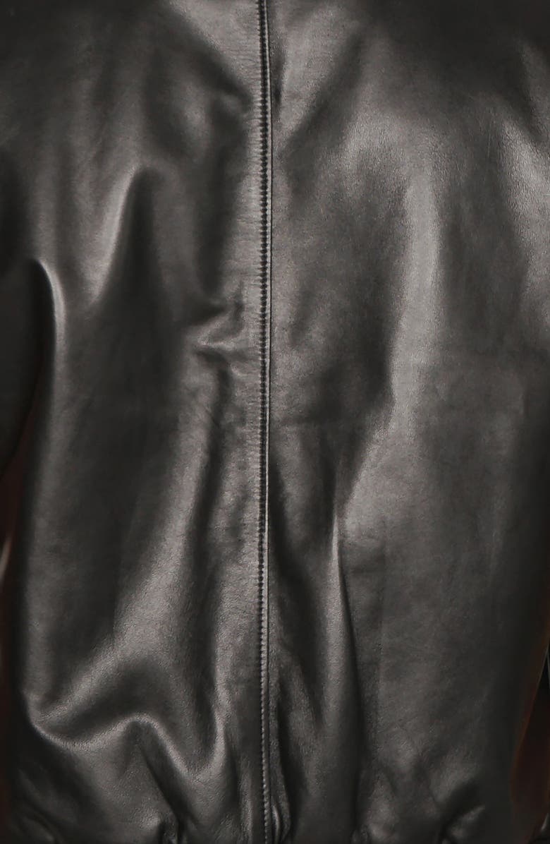 Maceoo Embroidered Sleeve Leather Bomber Jacket, Alternate, color, 
