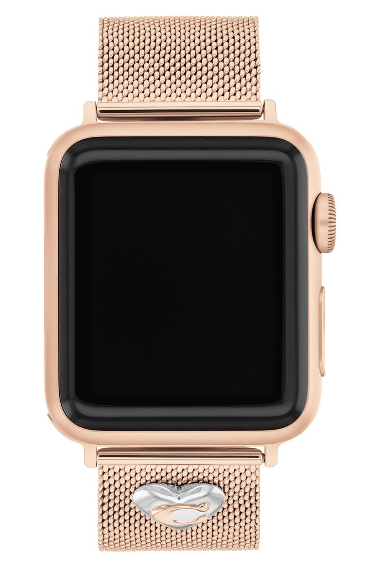 Mesh Bracelet Band for Apple Watch®, Alternate, color, ROSE GOLD
