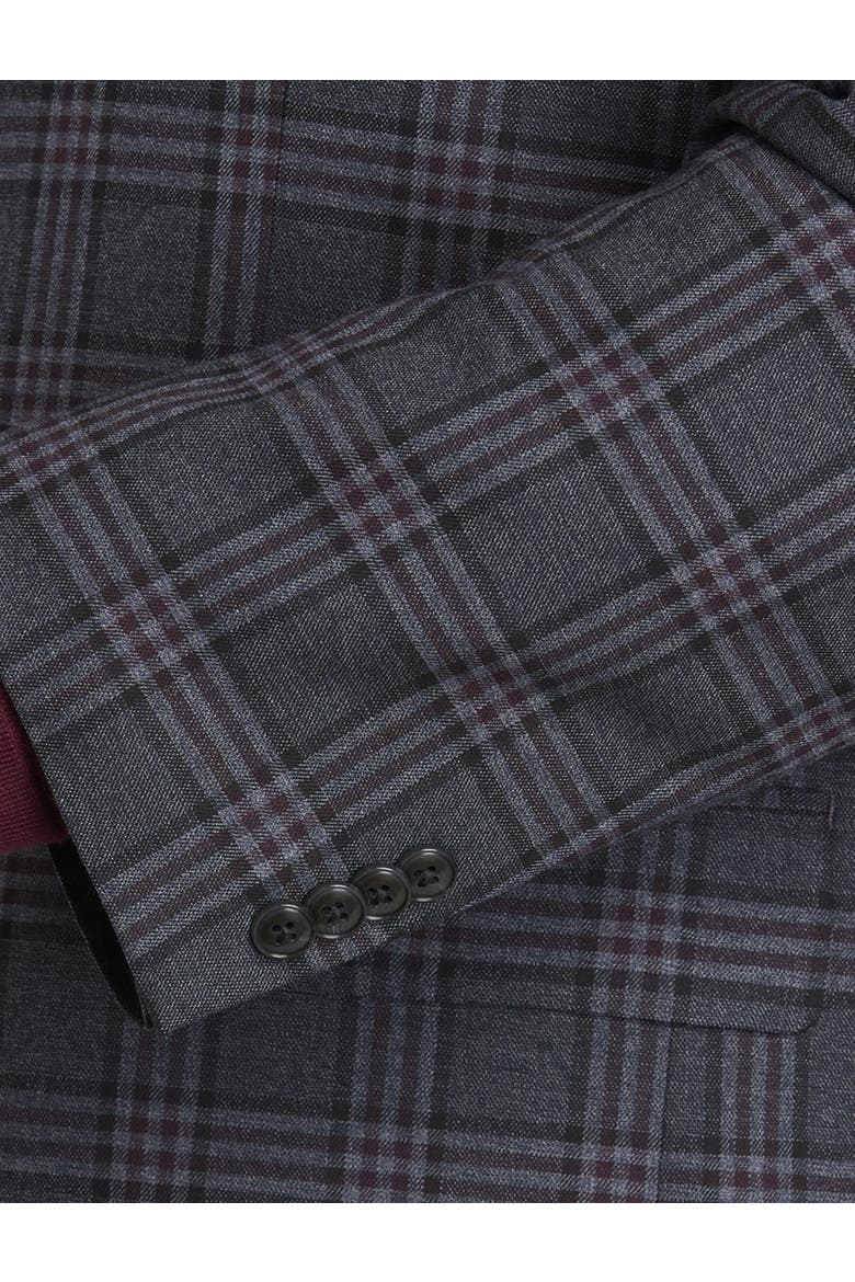 Big & Tall Glen Plaid Sport Coat, Alternate, color, CHARCOAL