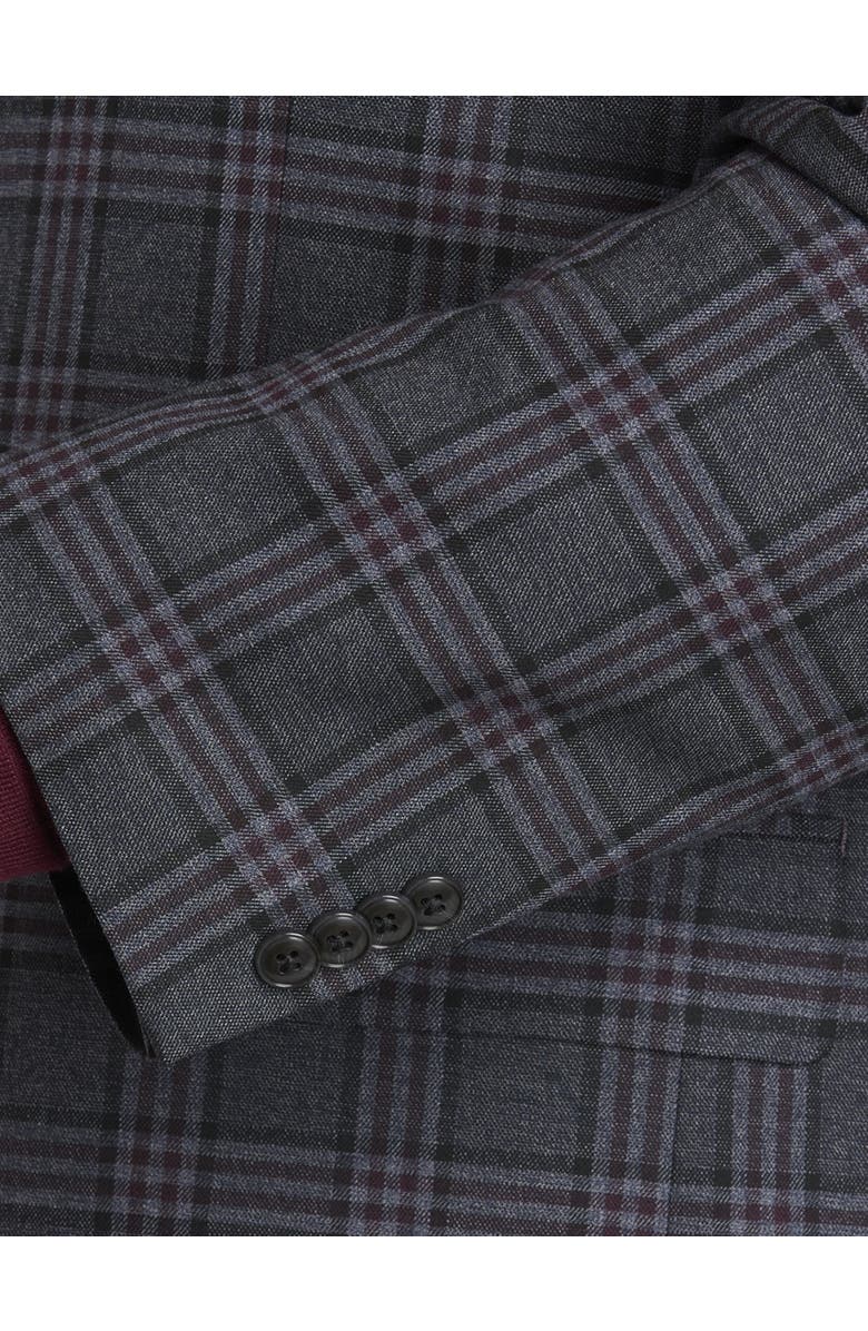 Michael Kors Big & Tall Glen Plaid Sport Coat, Alternate, color, Charcoal