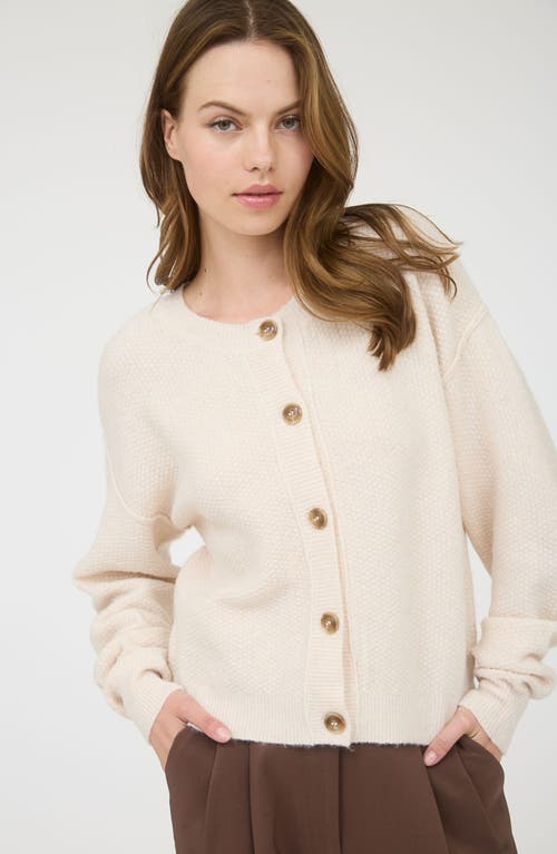 Blu Pepper Crewneck Button Down Cardigan In White