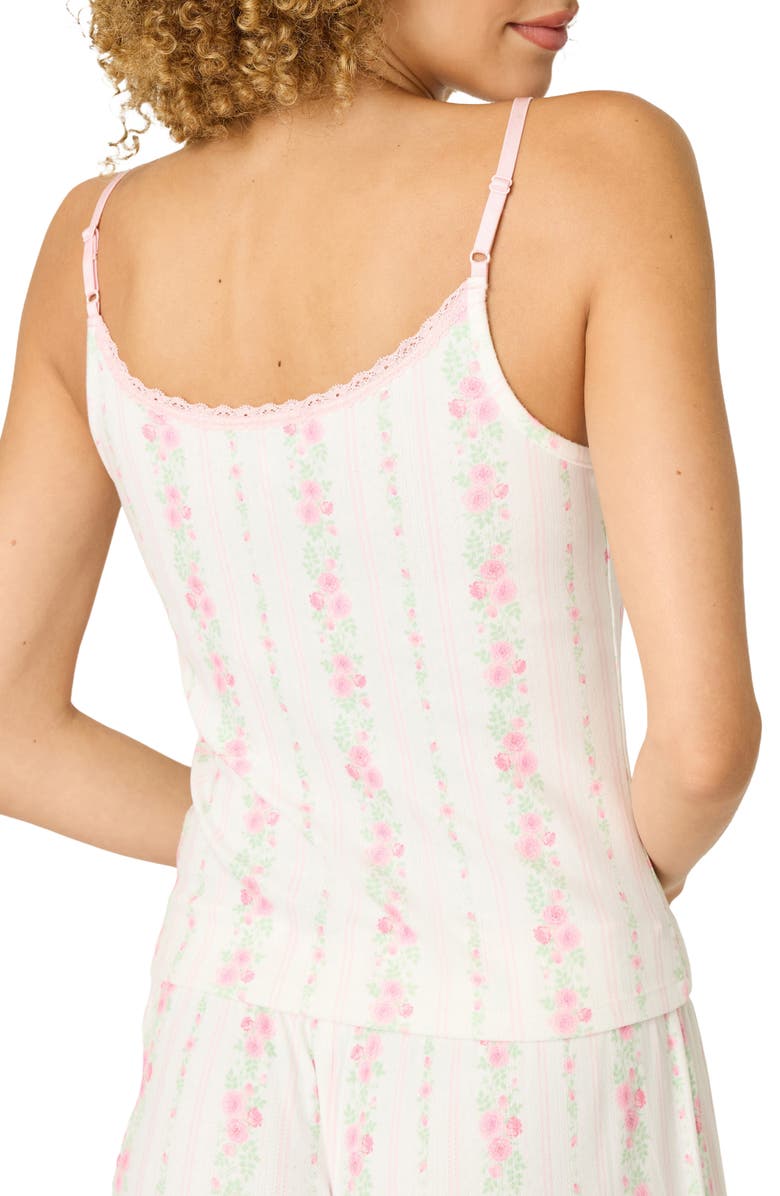 PJ Salvage Roses Are Pink Double Brushed Pointelle Camisole, Alternate, color, Ivory