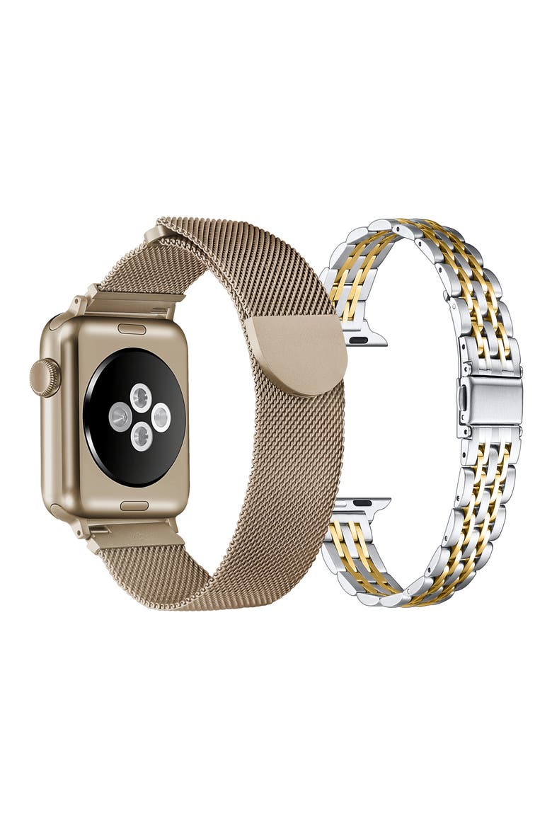 Assorted 2-Pack 42mm Apple Watch® Watchbands, Alternate, color, GOLD / NEW GOLD